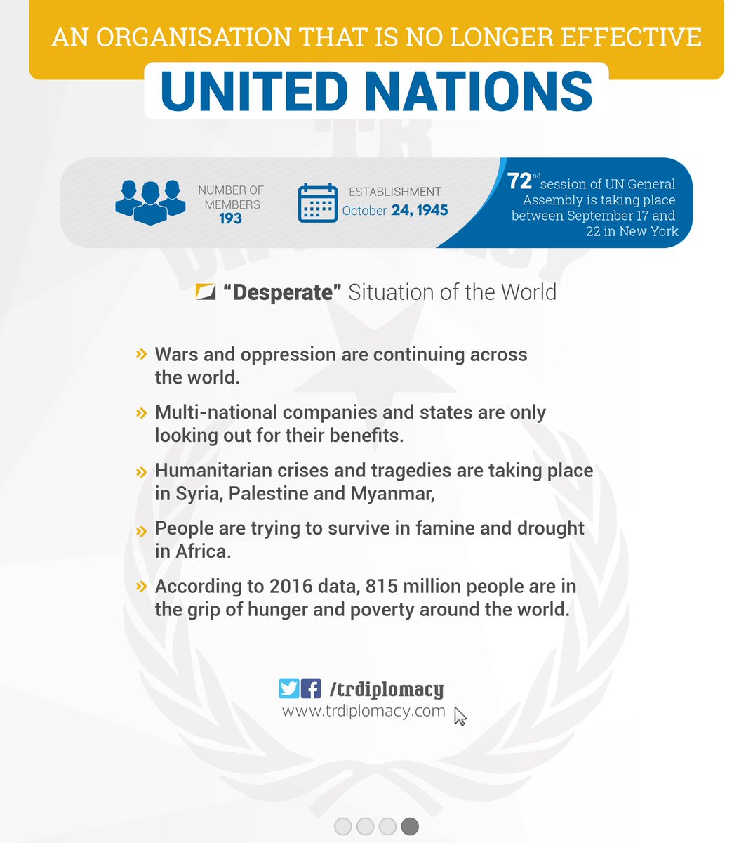 An organisation that is no longer effective: UN