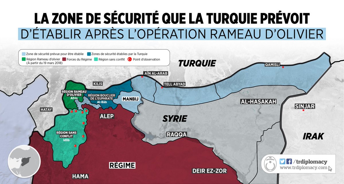 La zone de sécurité que la Turquie prévoit d’établir après l’opération à Afrin
